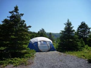 tent set up for camping