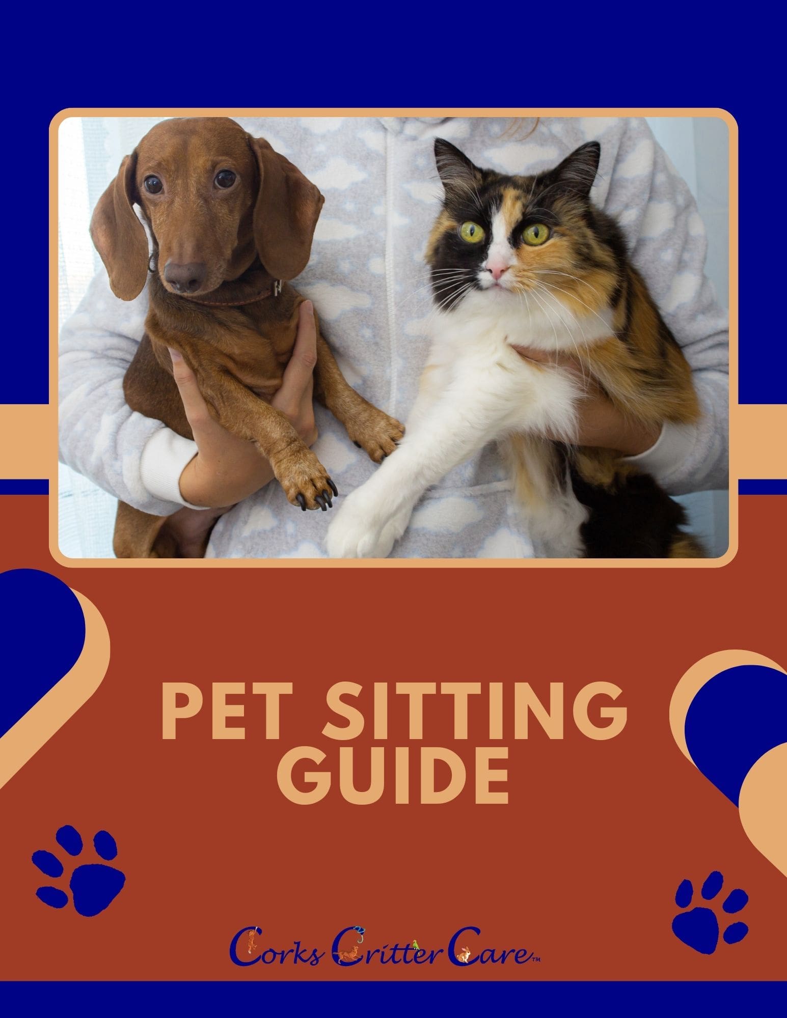 pet sitter holding a cat and dog